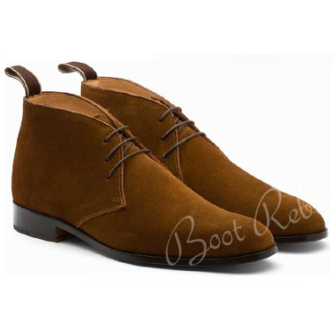 Leather Suede Chukka Boots Shoes